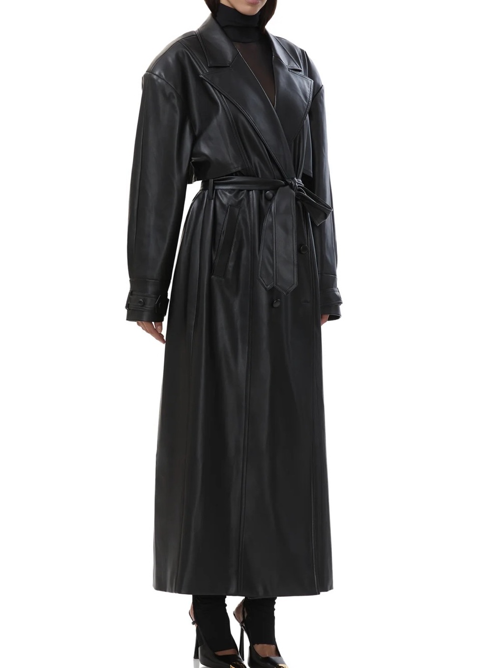 AFRM leather trench coat